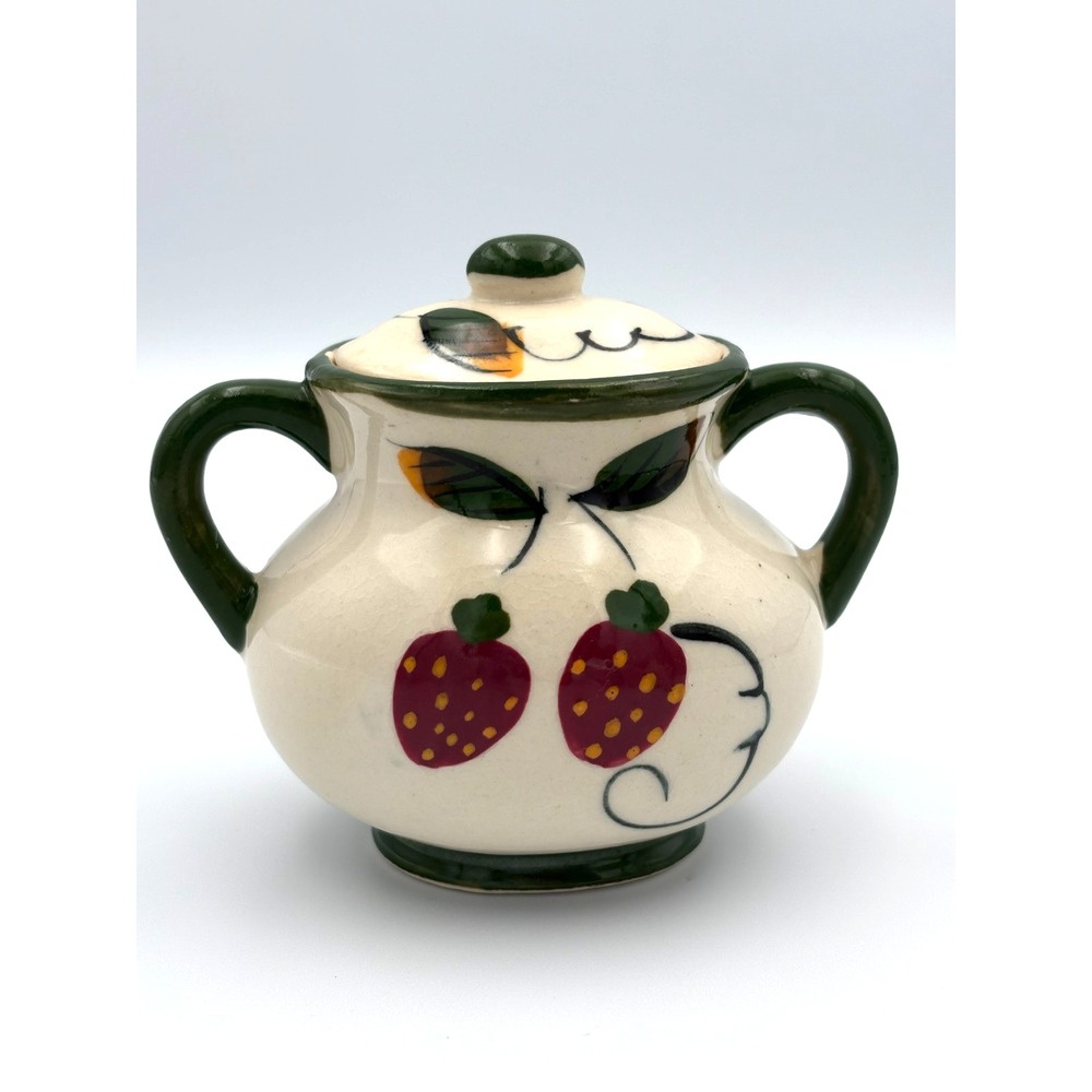 Vintage Hand Painted in Japan Fruit Theme Cream & Sugar Set - Picture 4 of 13